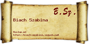 Biach Szabina névjegykártya